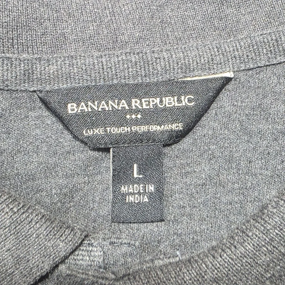 Banana Republic Luxe Touch Performance Polo Shirt Mens Large Gray Short Sleeve